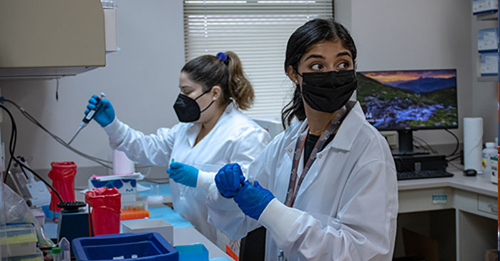 Two women testing in Lab Image