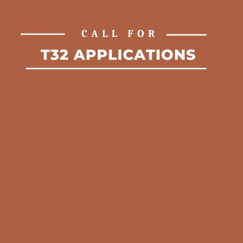 orange and white graphic reading 'call for T32 applications'