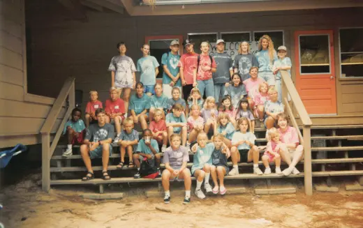 Photo of Andrea Price and group at camp PHEver.