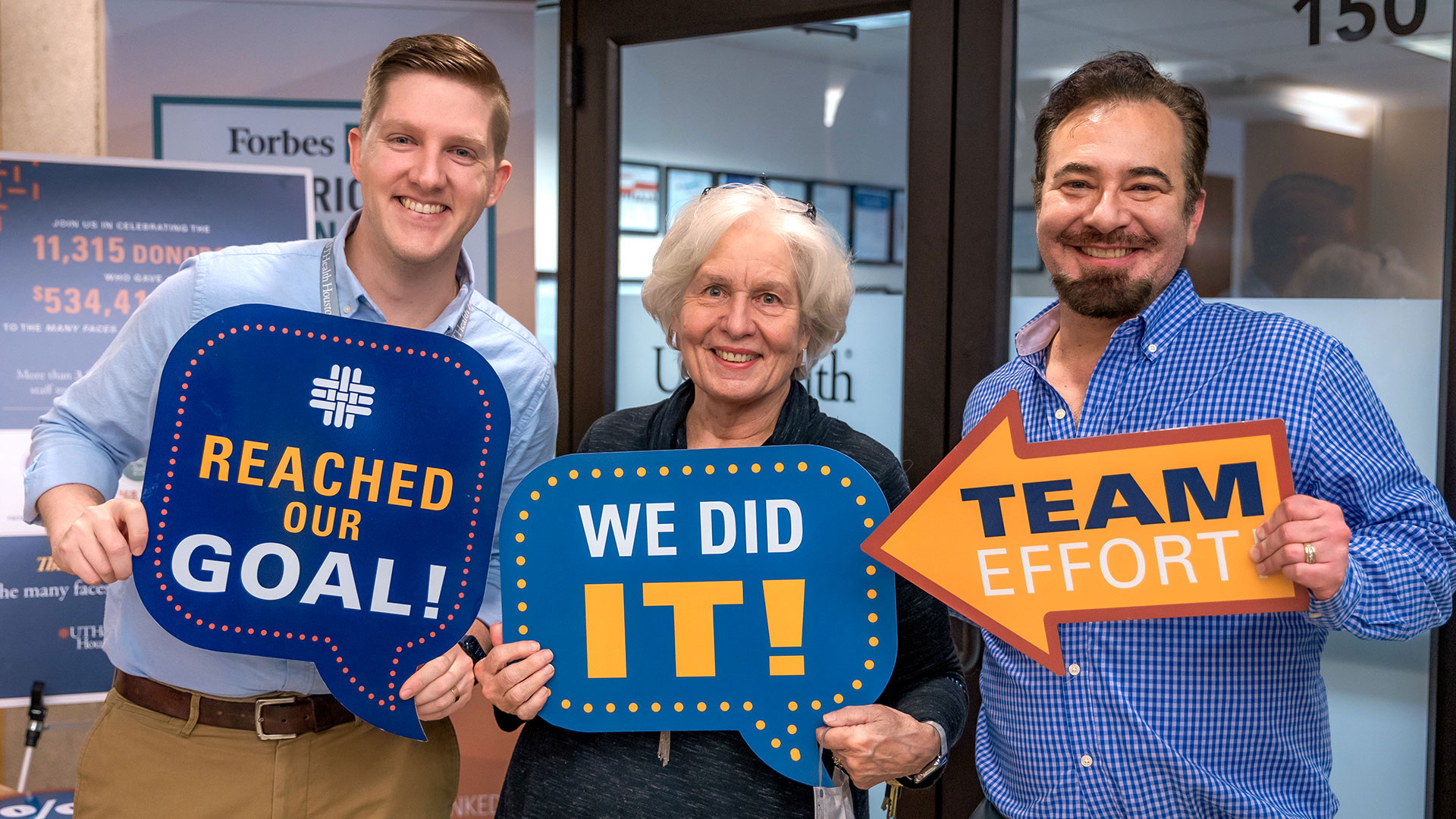 Three UTHealth Houston Employees at a Team Event.